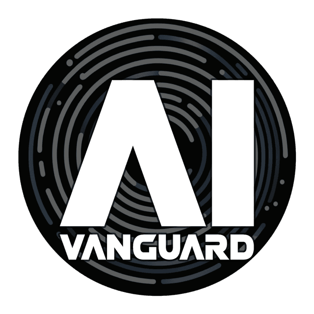 AI Vanguard logo on dark background